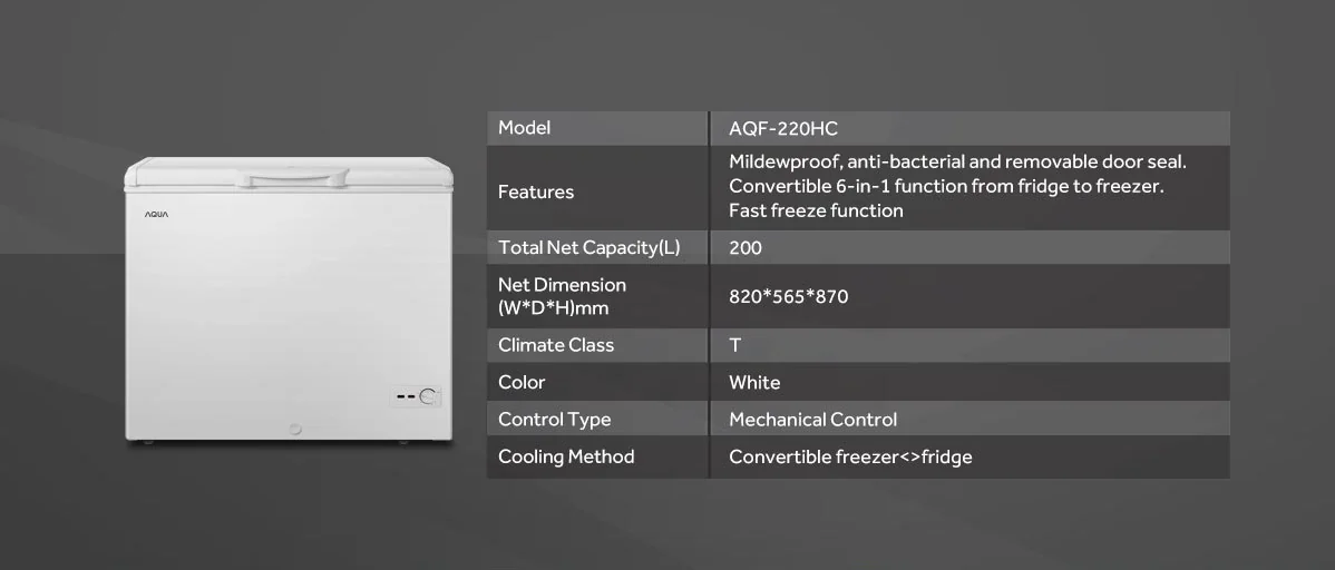 CHEST FREEZER AQUA Elektronik AQF-220HC